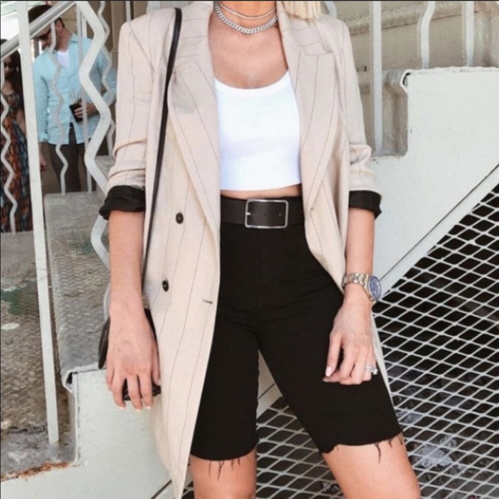 NWT Free People🧿 So Chick Denim Biker black Short